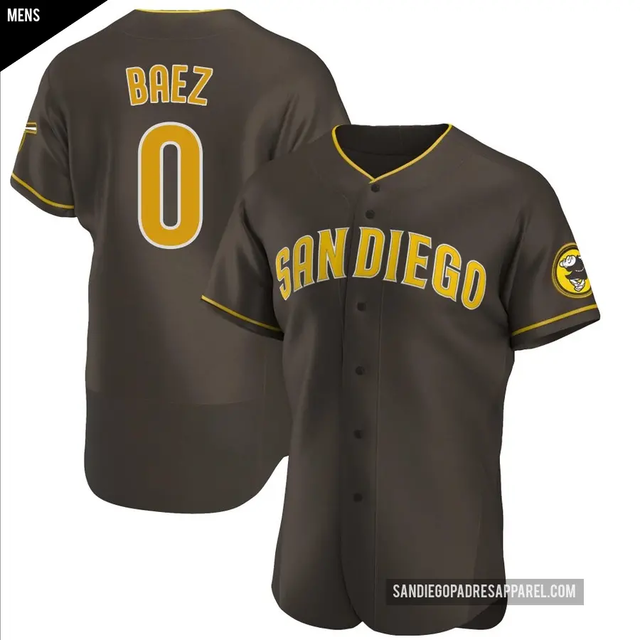 Men's San Diego Padres ＃0 Henry Baez Authentic Brown Road Jersey