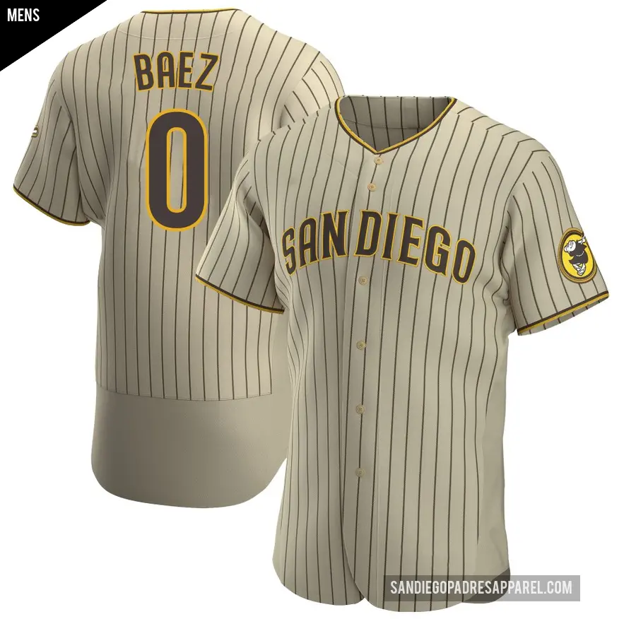 Men's San Diego Padres ＃0 Henry Baez Authentic Brown Tan/ Alternate Jersey