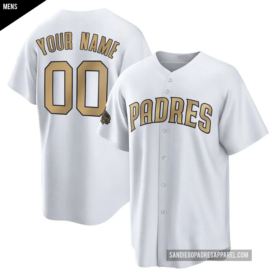 Men's San Diego Padres ＃00 Custom Game White Replica 2022 All-Star Jersey