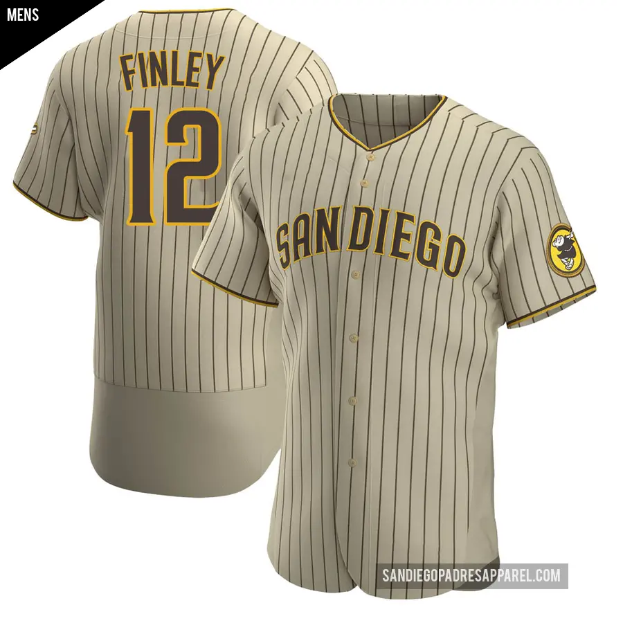 Men's San Diego Padres ＃12 Steve Finley Authentic Brown Tan/ Alternate Jersey