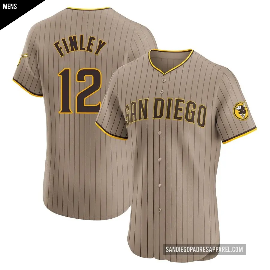 Men's San Diego Padres ＃12 Steve Finley Elite Brown Alternate Jersey