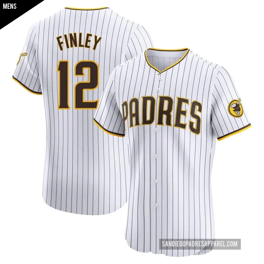 Men's San Diego Padres ＃12 Steve Finley Elite White Home Jersey