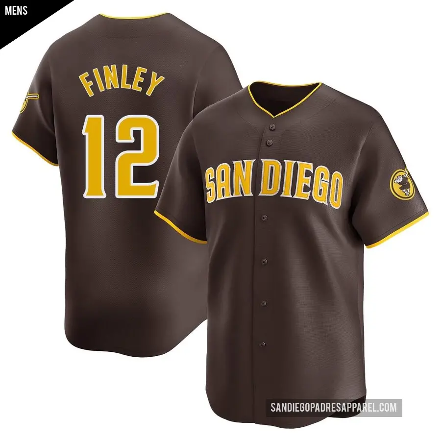 Men's San Diego Padres ＃12 Steve Finley Limited Brown Away Jersey