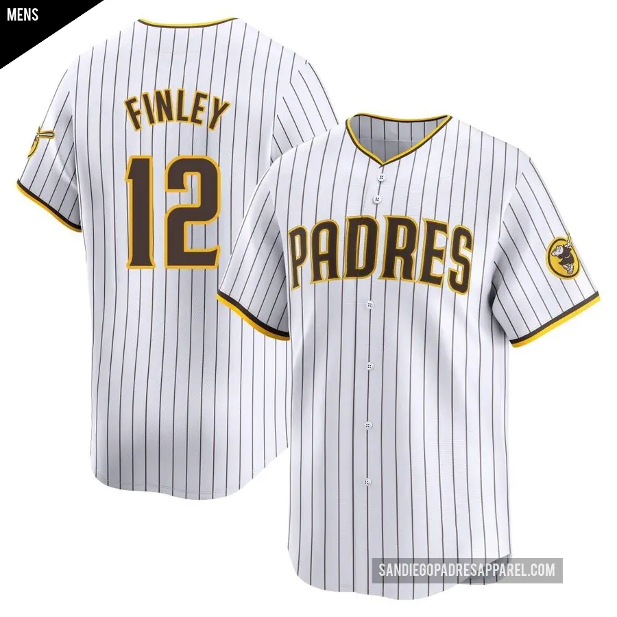 Men's San Diego Padres ＃12 Steve Finley Limited White Home Jersey