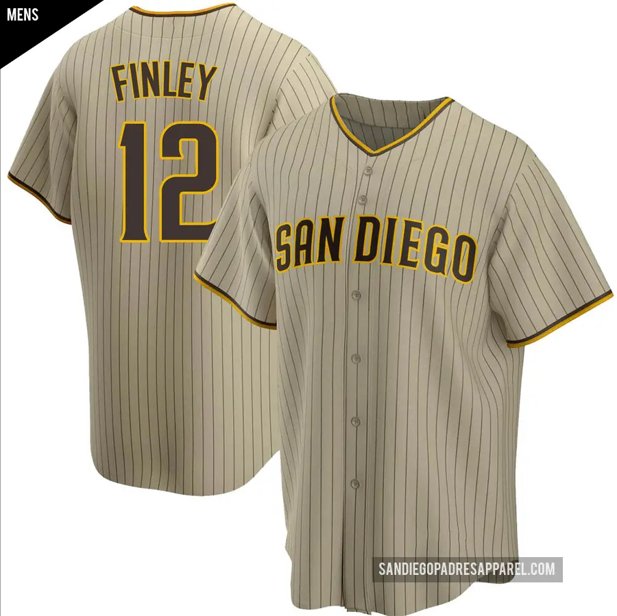 Men's San Diego Padres ＃12 Steve Finley Replica Brown Sand/ Alternate Jersey