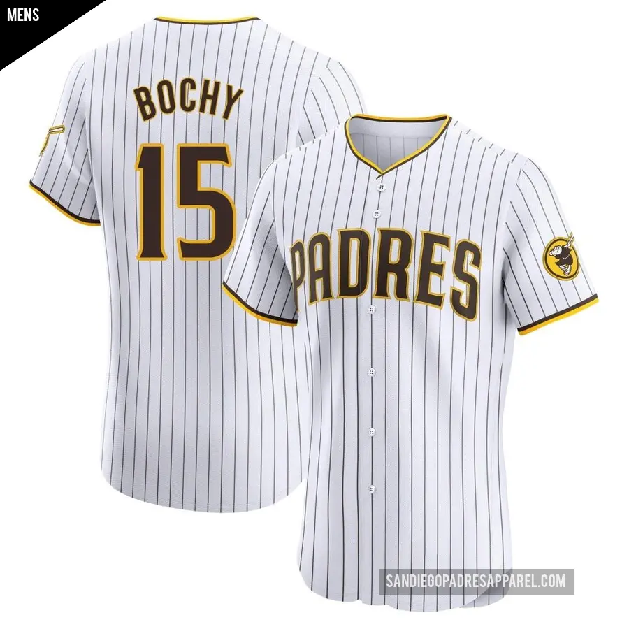 Men's San Diego Padres ＃15 Bruce Bochy Elite White Home Jersey