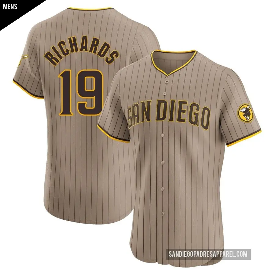 Men's San Diego Padres ＃19 Gene Richards Elite Brown Alternate Jersey