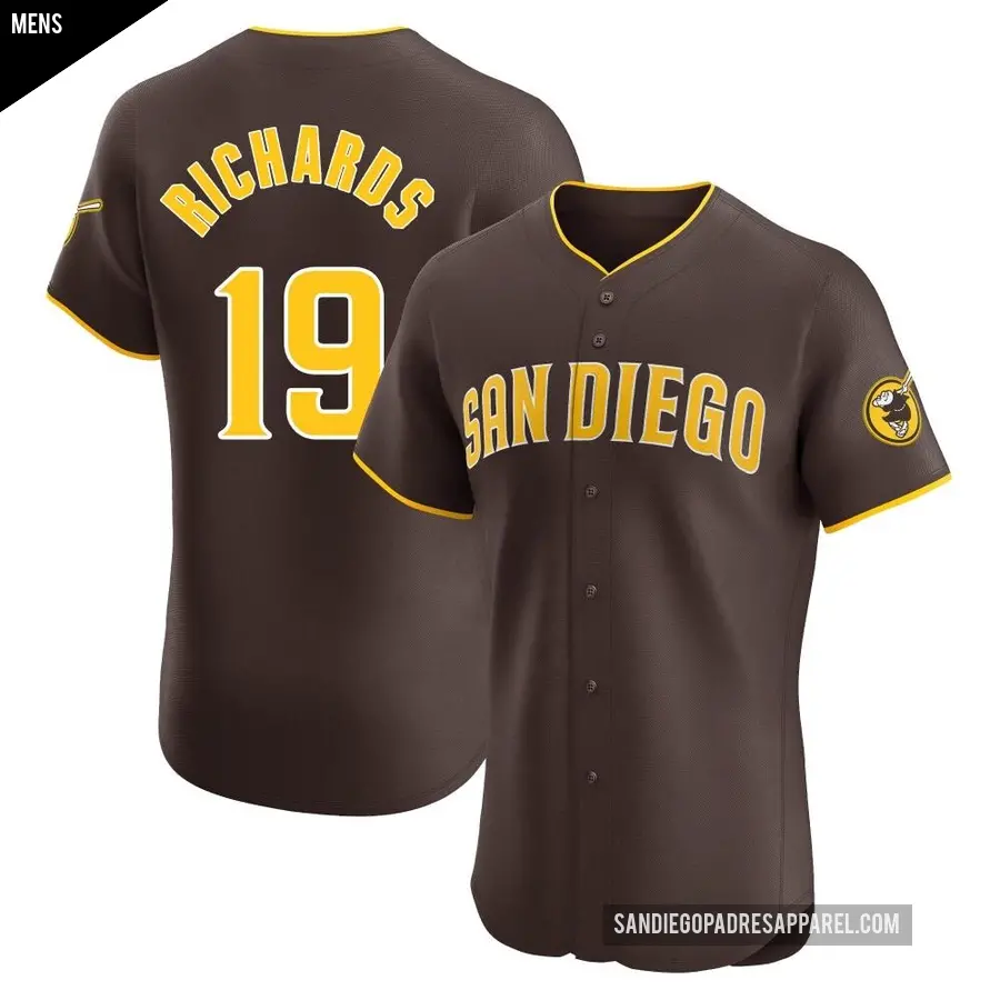 Men's San Diego Padres ＃19 Gene Richards Elite Brown Road Vapor Premier Jersey