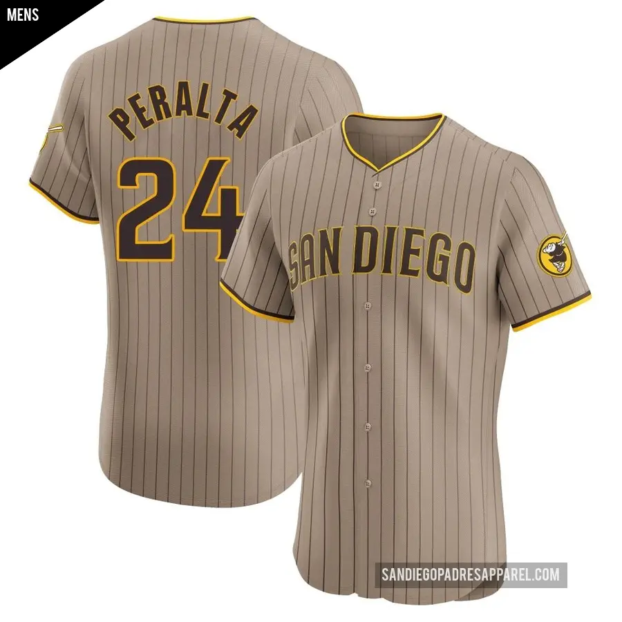 Men's San Diego Padres ＃24 David Peralta Elite Brown Alternate Jersey