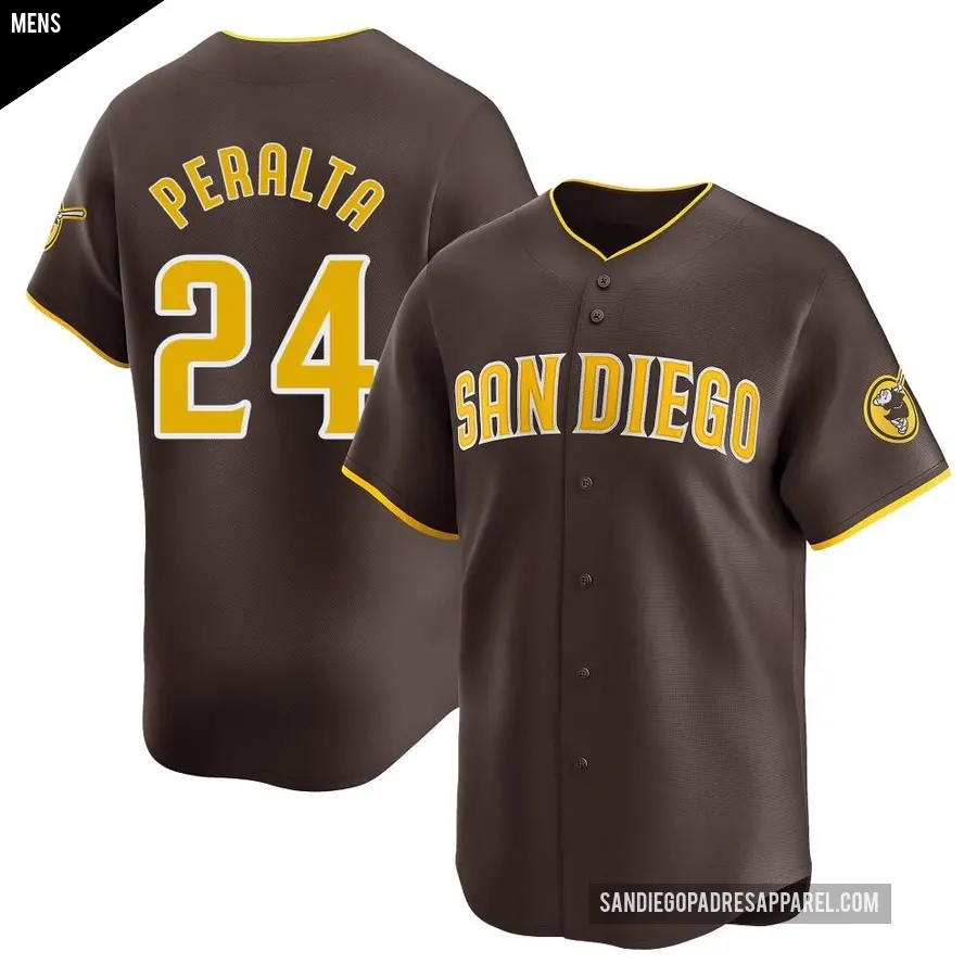 Men's San Diego Padres ＃24 David Peralta Limited Brown Away Jersey