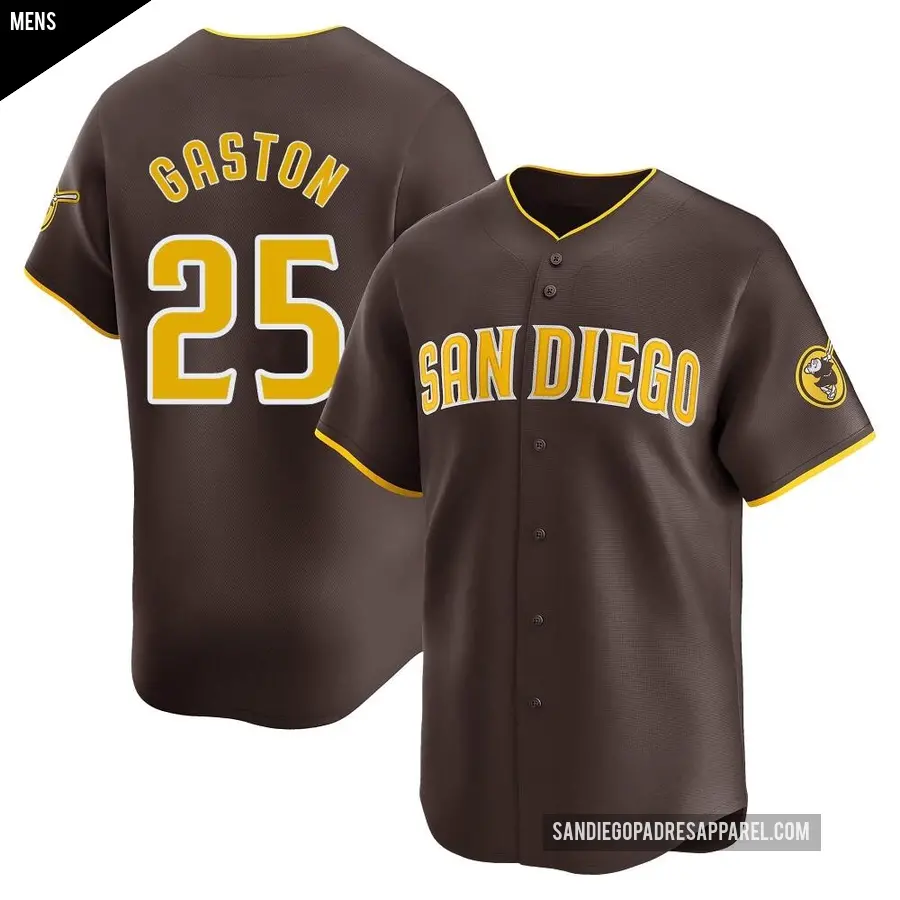 Men's San Diego Padres ＃25 Cito Gaston Limited Brown Away Jersey