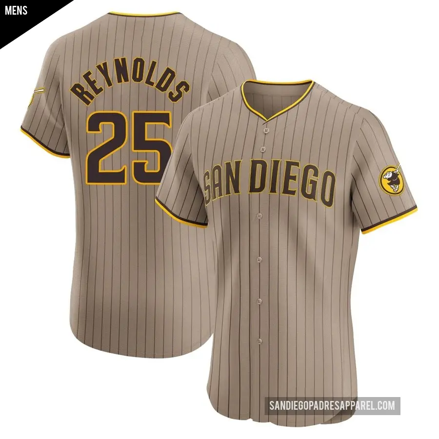 Men's San Diego Padres ＃25 Sean Reynolds Elite Brown Alternate Jersey