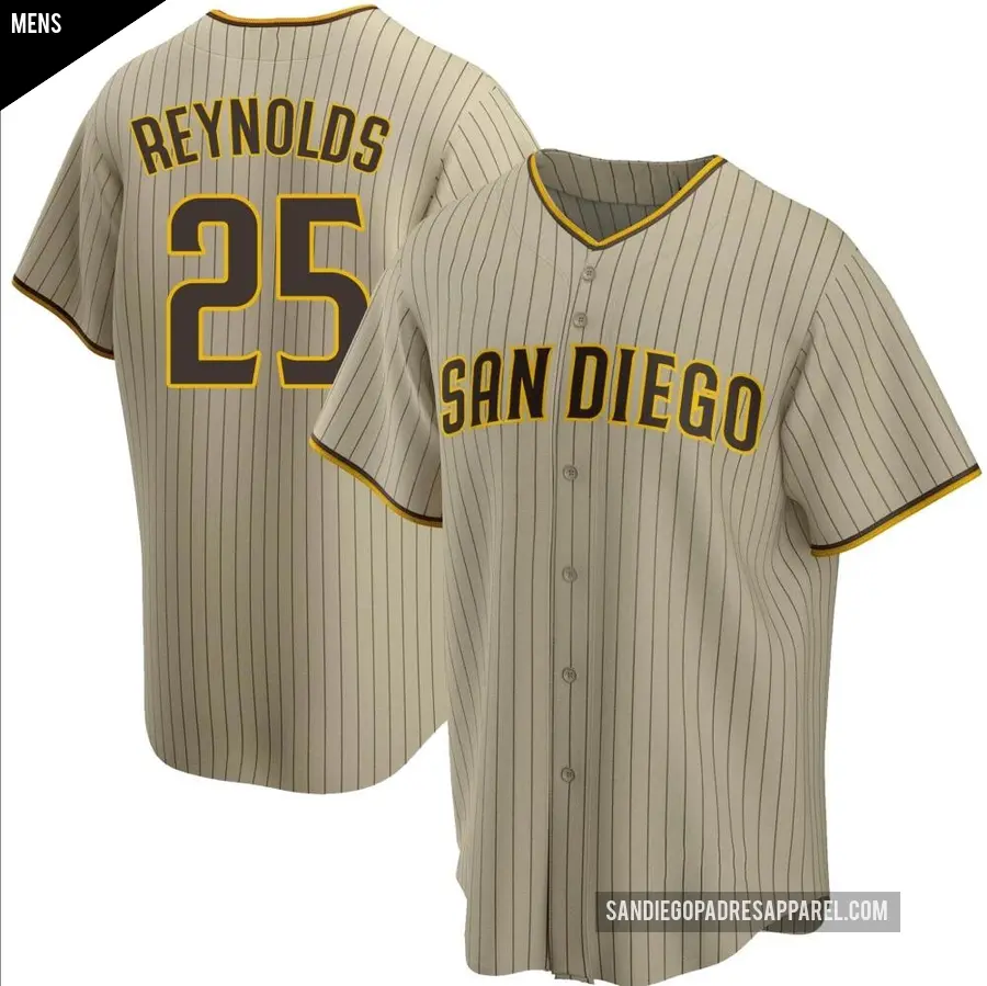 Men's San Diego Padres ＃25 Sean Reynolds Replica Brown Sand/ Alternate Jersey