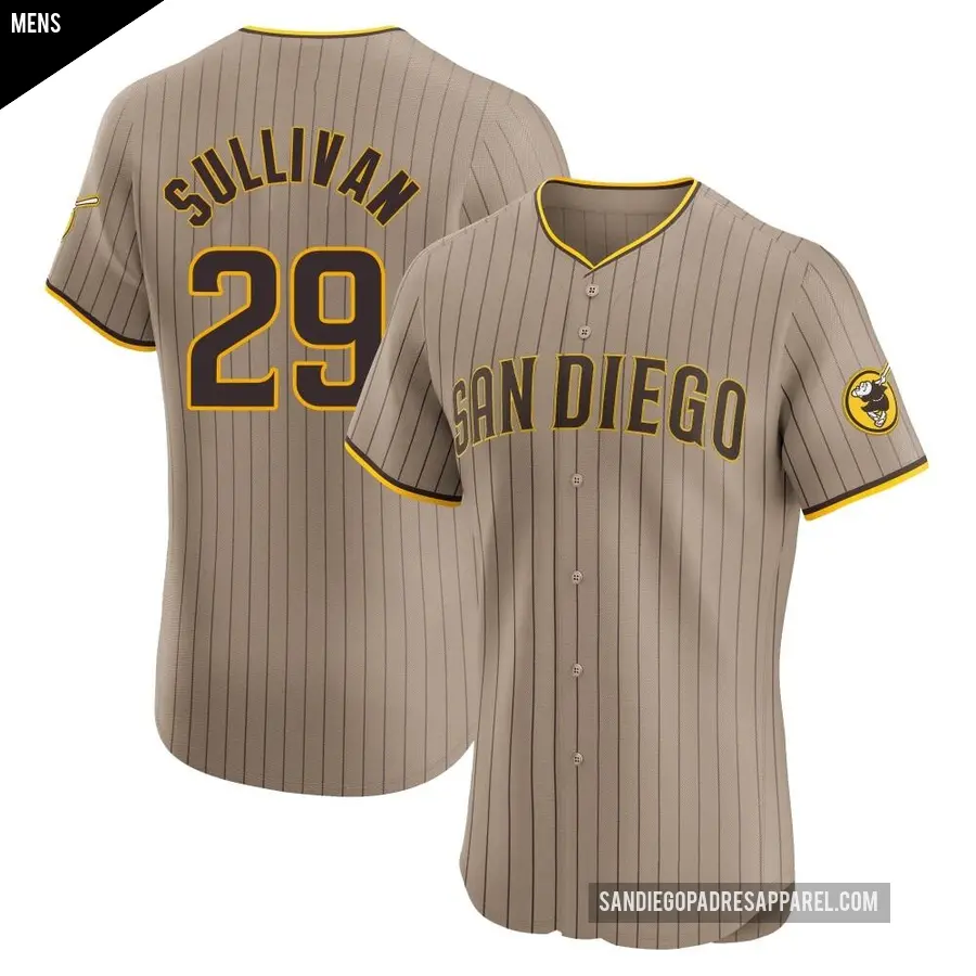 Men's San Diego Padres ＃29 Brett Sullivan Elite Brown Alternate Jersey