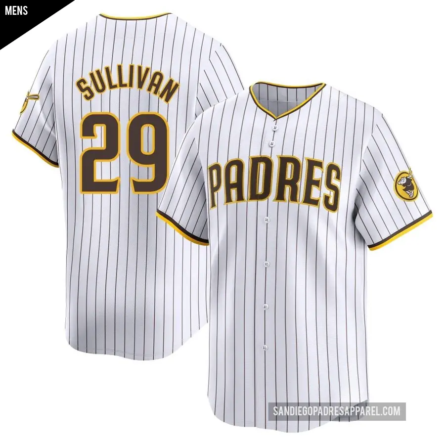 Men's San Diego Padres ＃29 Brett Sullivan Limited White Home Jersey