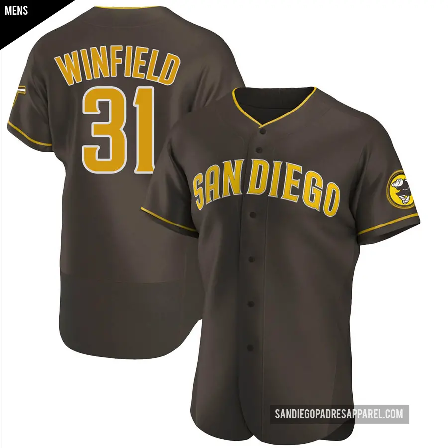 Men's San Diego Padres ＃31 Dave Winfield Authentic Brown Road Jersey