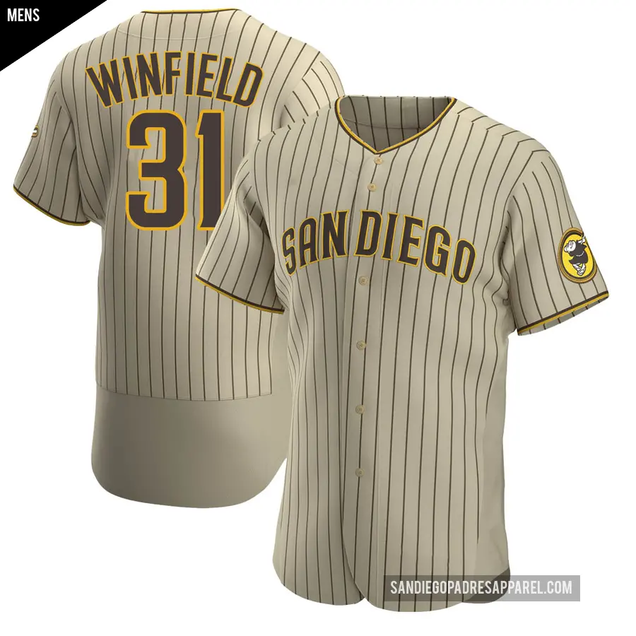 Men's San Diego Padres ＃31 Dave Winfield Authentic Brown Tan/ Alternate Jersey