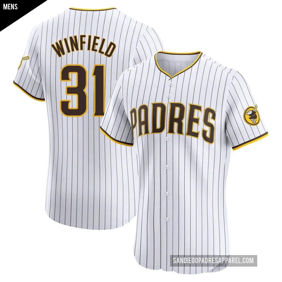 Men's San Diego Padres ＃31 Dave Winfield Elite White Home Jersey