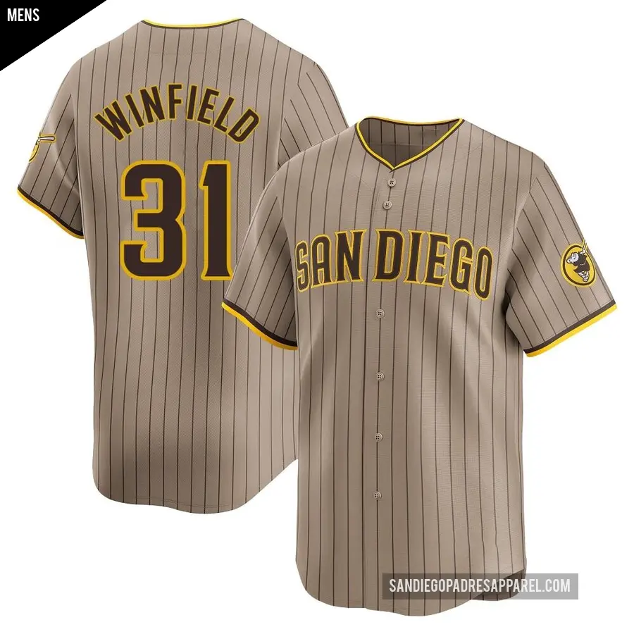 Men's San Diego Padres ＃31 Dave Winfield Limited Tan Alternate Jersey