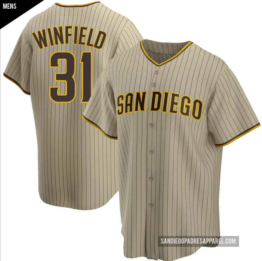 Men's San Diego Padres ＃31 Dave Winfield Replica Brown Sand/ Alternate Jersey