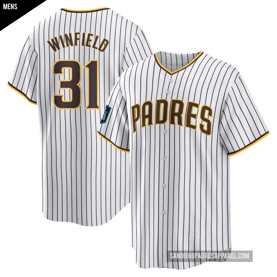 Men's San Diego Padres ＃31 Dave Winfield Replica White 2024 World Tour Seoul Series Home Jersey