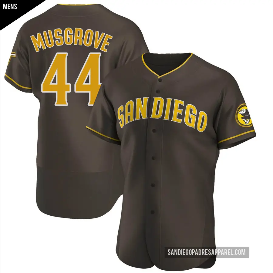 Men's San Diego Padres ＃44 Joe Musgrove Authentic Brown Road Jersey