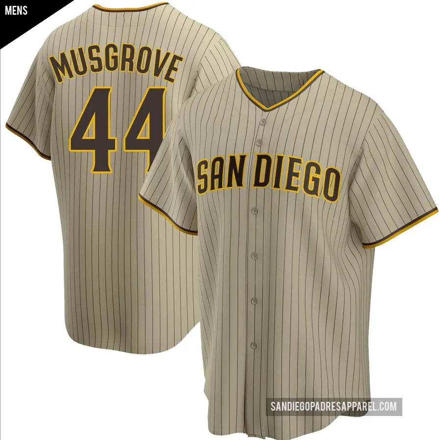 Men's San Diego Padres ＃44 Joe Musgrove Replica Brown Sand/ Alternate Jersey