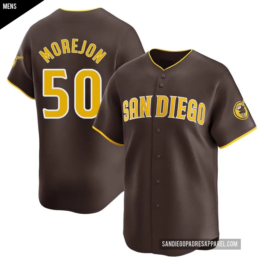 Men's San Diego Padres ＃50 Adrian Morejon Limited Brown Away Jersey