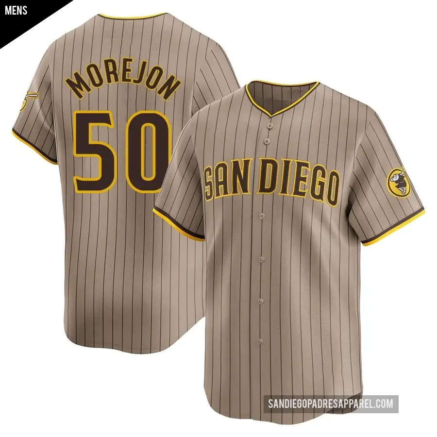 Men's San Diego Padres ＃50 Adrian Morejon Limited Tan Alternate Jersey