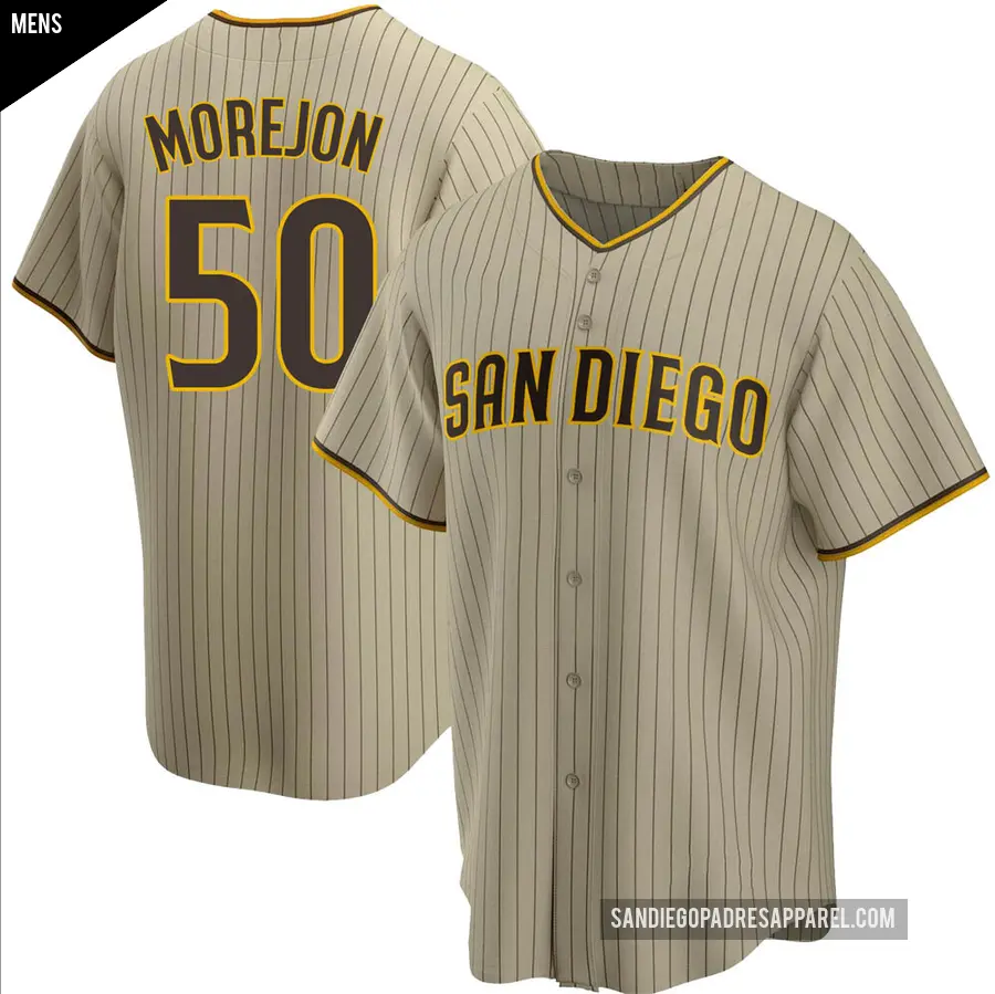 Men's San Diego Padres ＃50 Adrian Morejon Replica Brown Sand/ Alternate Jersey