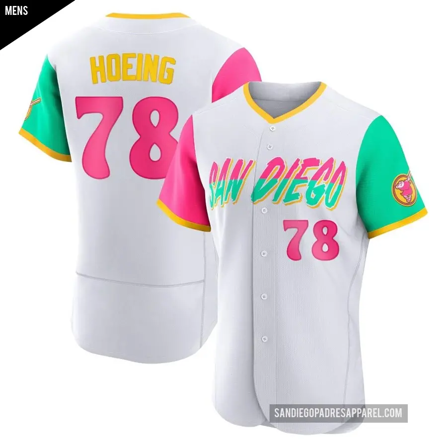 Men's San Diego Padres ＃78 Bryan Hoeing Authentic White 2022 City Connect Jersey