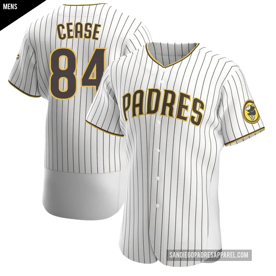 Men's San Diego Padres ＃84 Dylan Cease Authentic White /Brown Home Jersey