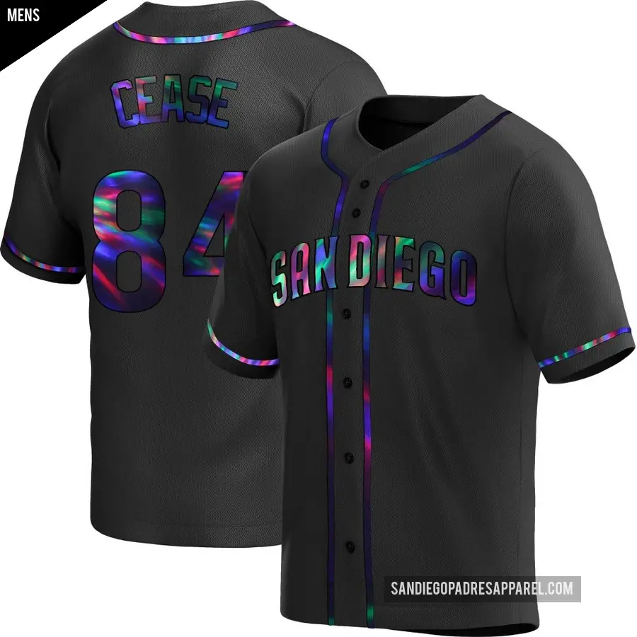 Men's San Diego Padres ＃84 Dylan Cease Replica Black Holographic Alternate Jersey