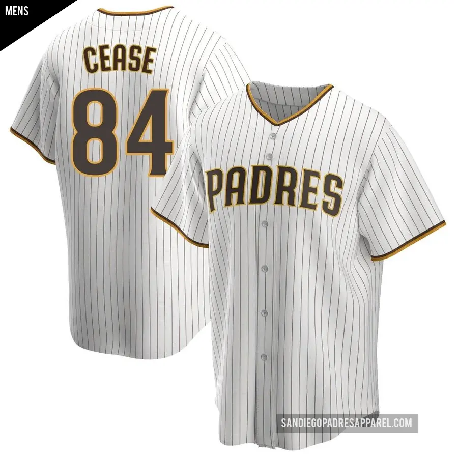 Men's San Diego Padres ＃84 Dylan Cease Replica White /Brown Home Jersey