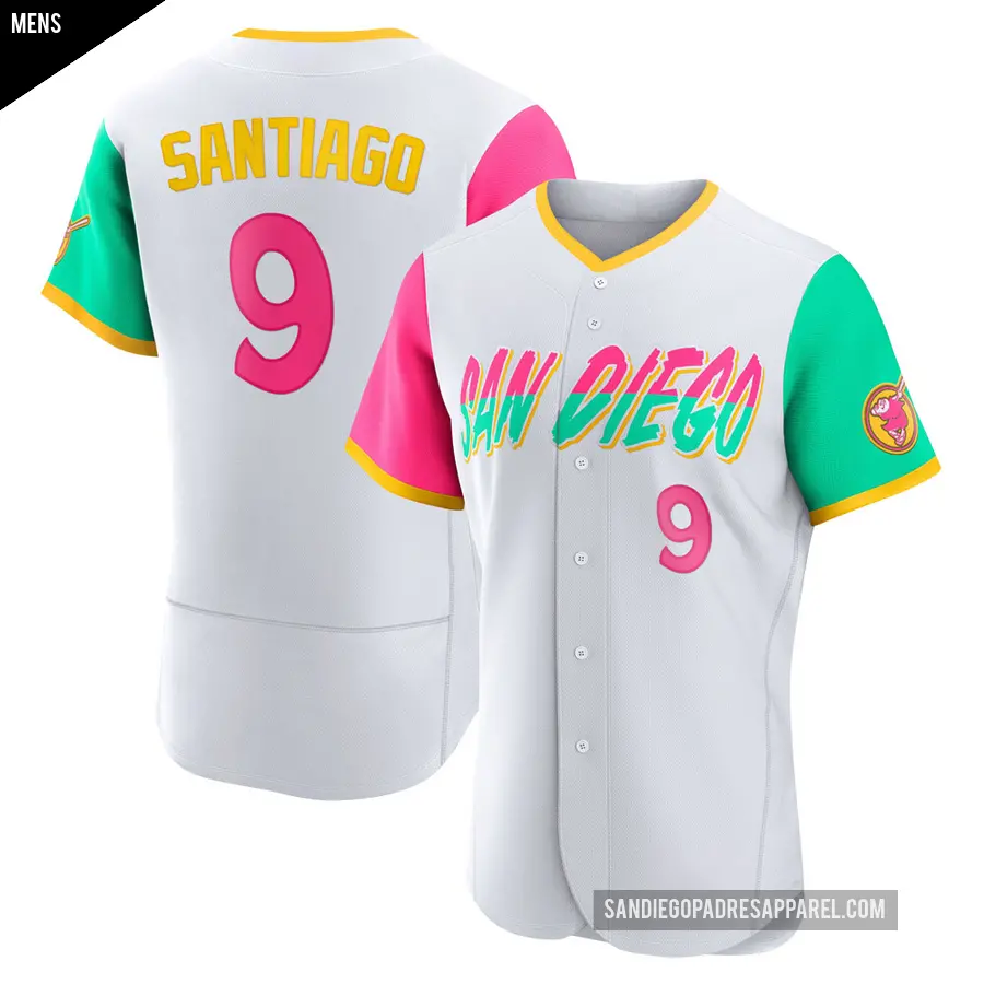 Men's San Diego Padres ＃9 Benito Santiago Authentic White 2022 City Connect Jersey