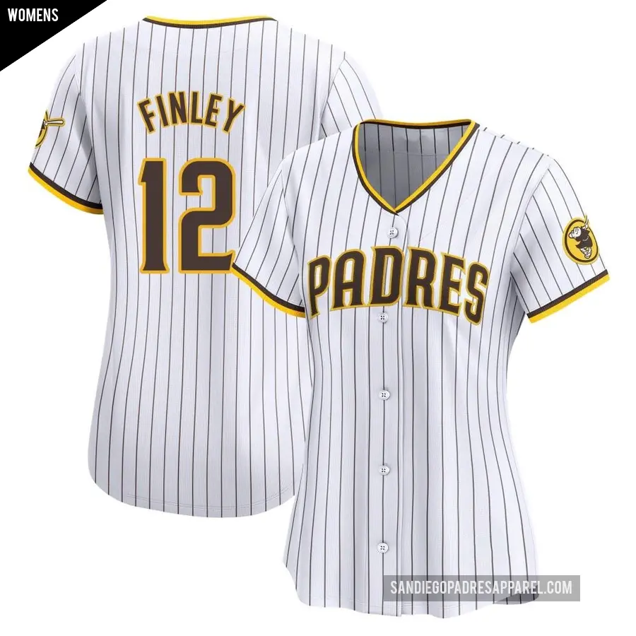 Women's San Diego Padres ＃12 Steve Finley Limited White Home Jersey