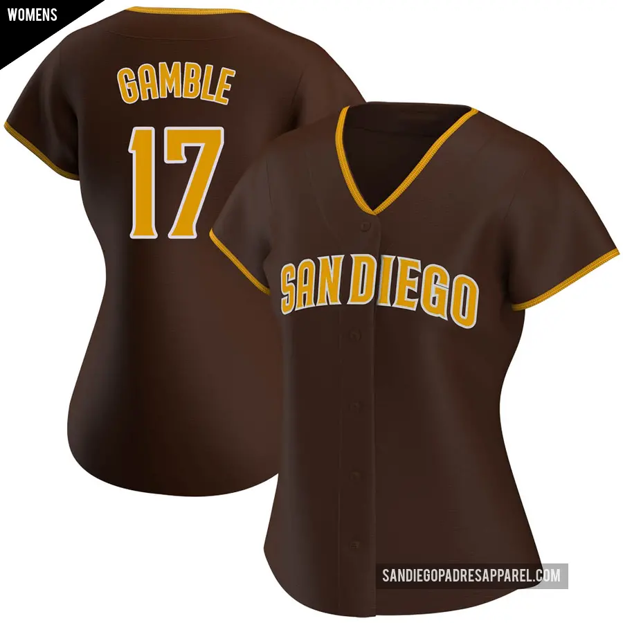 Women's San Diego Padres ＃17 Oscar Gamble Replica Brown Road Jersey