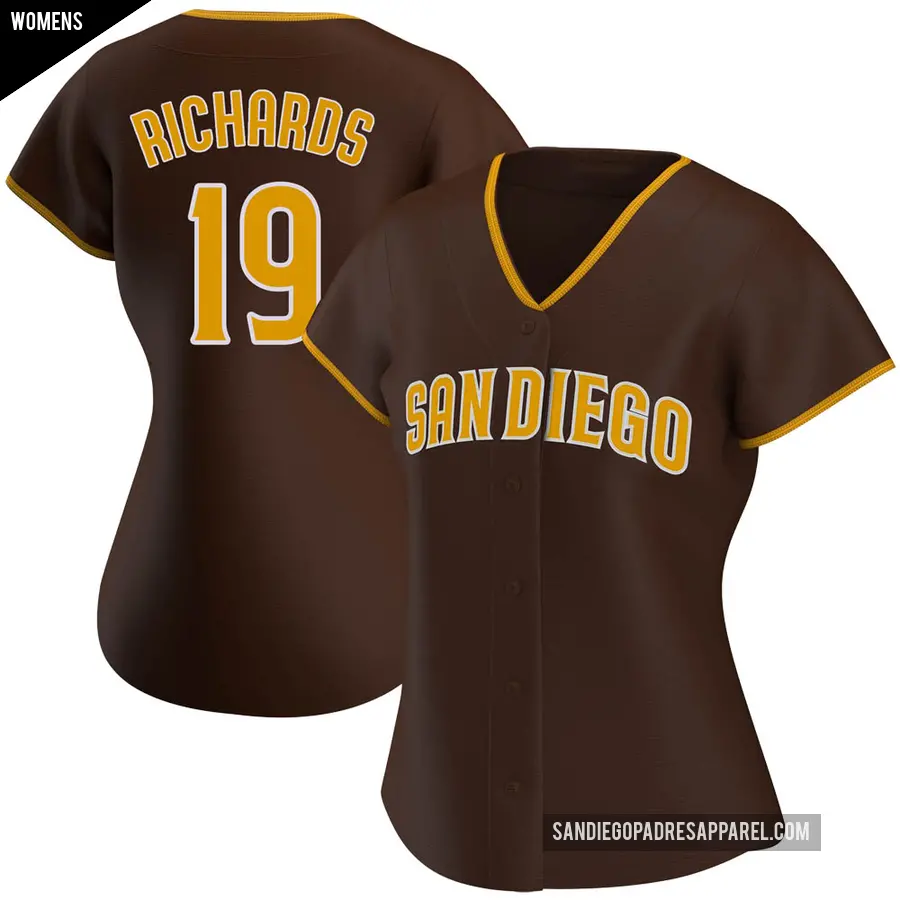 Women's San Diego Padres ＃19 Gene Richards Authentic Brown Road Jersey