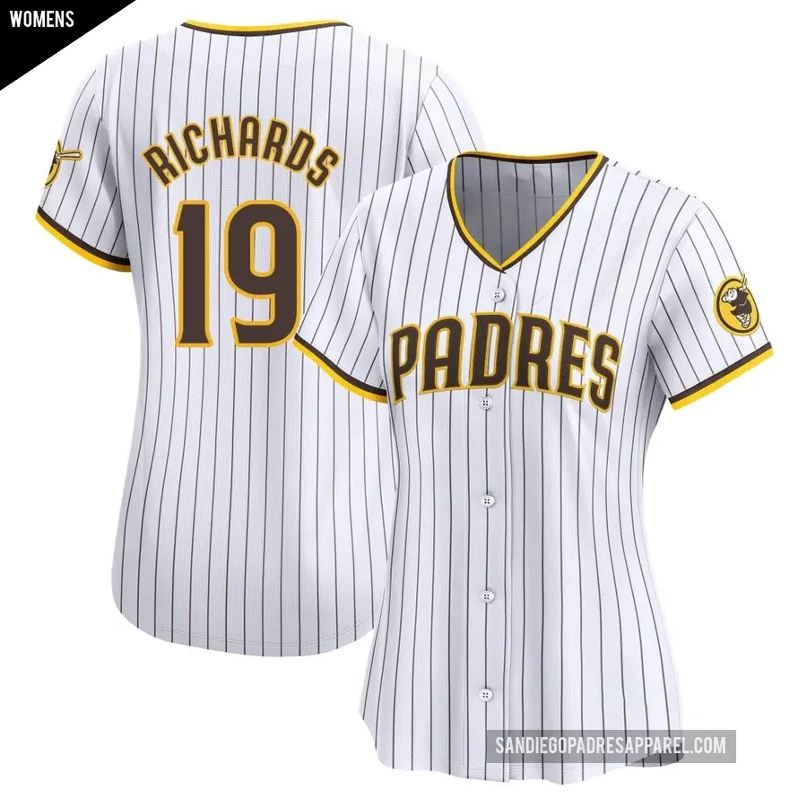 Women's San Diego Padres ＃19 Gene Richards Limited White Home Jersey