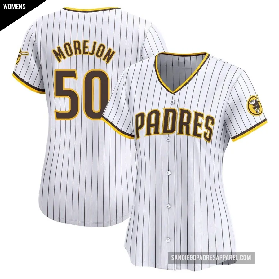 Women's San Diego Padres ＃50 Adrian Morejon Limited White Home Jersey